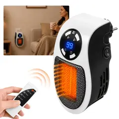 OEM - Calefactor Eléctrico Portátil 500W Con Pantalla Digital Control Remoto Y Temporizador