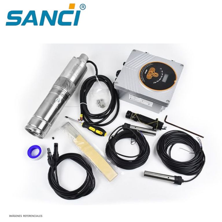 Bomba de Agua Solar Sumergible SANCI SC-3SS90-36370A 370W 36V 90m MPPT y Sensores