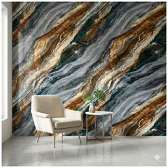 DECOKASA - Rollo de Papel Tapiz Mármol Realista Autoadhesivo - Fácil Instalación 3,6m2 Ceniza Ambar