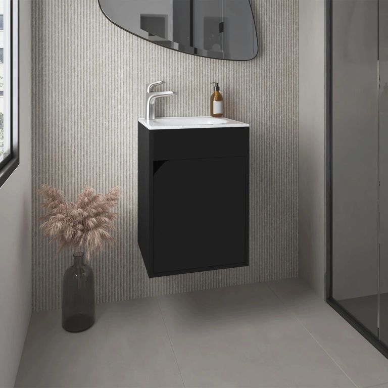 Vanitorio Flotante 1 Puerta Bethel Wengue 55,0x39,4x32,0 Cm