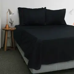 ARLIN TEXTIL - Juego De Sábanas 150 Hilos Algodón Confort / Black Sheet M3