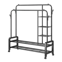 GENERICO - Perchero Organizador MULTIFUNCIONAL 4 En 1 con Repisas y Ruedas/VL-YP-618 100kg