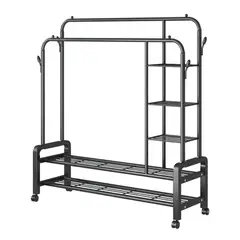 GENERICO - Perchero Organizador MULTIFUNCIONAL 4 En 1 con Repisas y Ruedas/VL-YP-618 100kg
