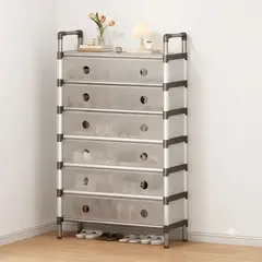 GENERICO - Organizador de Calzado Armable de 6 Niveles con Cubiertas Antipolvo – 63 x 28 x 140 cm