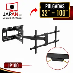 JAPANTEC EL RACK DEL FUTURO - Soporte TV Articulado Doble Brazo 32 a 100 Pulgadas VESA 900x600 60 kg JP100