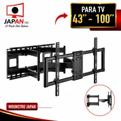 JAPANTEC EL RACK DEL FUTURO - Soporte TV Giratorio Doble Brazo Reforzado 43 a 100 Pulgadas VESA 800x400 Monstruo
