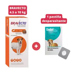 BRAVECTO - Antipulgas Bravecto para perros de 4.5 - 10 + ENDAL