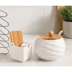 GENERICO - Duo Recipiente en Ceramica para Especies o Condimentos