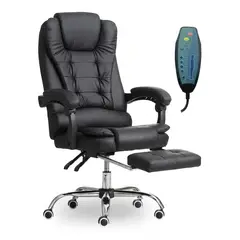 GENERICO - Sillón Masajeador Reclinable Ergonómico con Control Remoto y Reposapiés