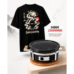 MR GRILL - Parrilla de Mesa Japonesa Hibachi Tokio + Polo Kamado «Fuego Lento, Sabor Legendario»