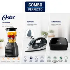 OSTER - Licuadora Oster BLSTPEG-GPB 1.5L 6 VELOCIDADES + PALCHA OSTER + SANDWICHERA