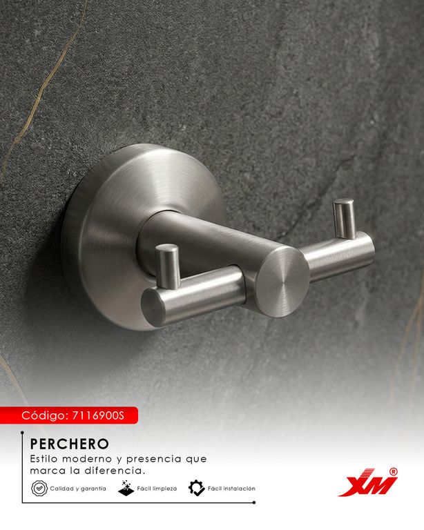 PERCHERO ACERO INOXIDABLE 304 SATINADO MOD 7116900S