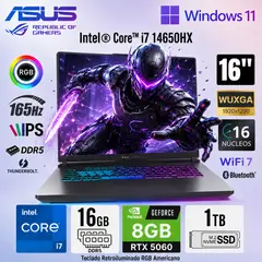ASUS - LAPTOP ASUS ROG STRIX G16 G615JMR-AS74 INTEL CORE I7-14650HX 16GB 1TB SSD RTX 5060 8GB 16" FHD+
