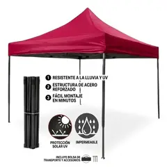 GENERICO - Carpa Para Jardín Y Exterior Con Toldo Plegable De Lona IMPERMIABLE 3x3m