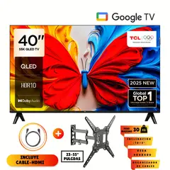 TCL - TELEVISOR TCL QLED 40 FHD SMART TV 40S5K GOOGLE TV + RACK MOVIBLE