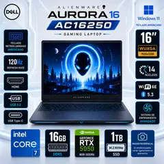 Dell - DELL ALIENWARE AURORA 16 AC16250 GAMING Core 7 240H 1TB SSD 16GB 16"  120Hz WIN11  RTX 5050