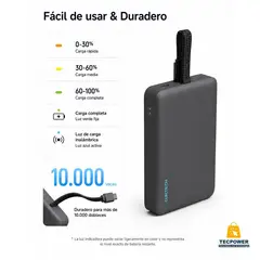 GENERICO - Power Bank CUKTECH 10000 mAh Black