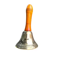 MFAP BRONCERIA Y ANTIGUEDADES - Campana mango de madera Tradicional 15.7 cm