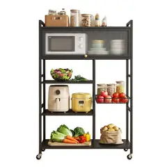 GENERICO - ORGANIZADOR MULTIUSOS DE 5 NIVELES CON TAPA - BLANCO Y NEGRO