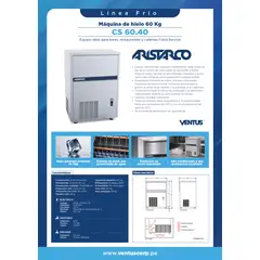 Ventus - Máquina de hielo de 60 Kg (CS 60.40) - ARISTARCO (VENTUS)