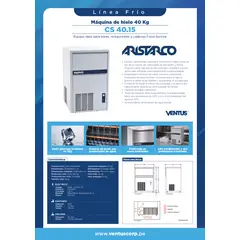 Ventus - Máquina de hielo de 40 Kg (CS 40.15) - ARISTARCO (VENTUS)