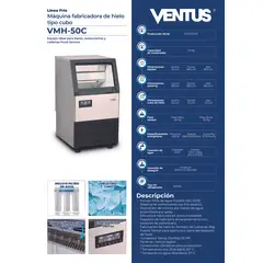Ventus - Máquina fabricadora de hielo tipo cubo VMH-50C - VENTUS