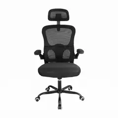 XION - Silla de Oficina Paris 906 Xion con Soporte Lumbar y Cabecera Regulable, Posabrazo Movil de Malla Negro
