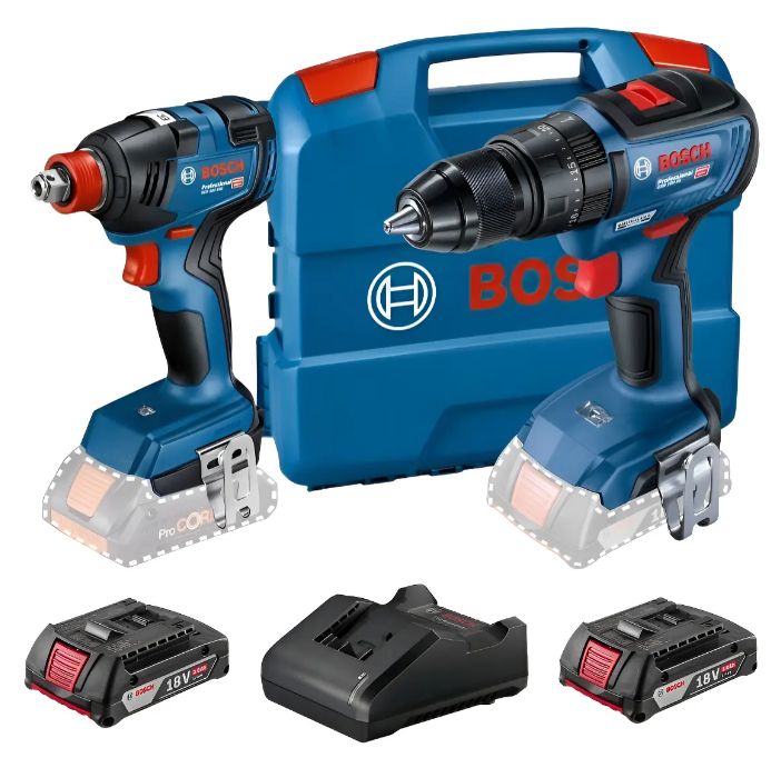 Taladro Percutor12 50NmGSB18V-50+Llave de Impacto12 200NmGDX18V-200+2 Bat 2Ah+Cargador Bosch