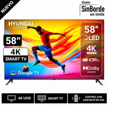 HYUNDAI - Televisor Hyundai 58 4K QLED Smart Google Gris HYLED5813QG