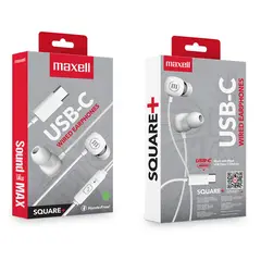 MAXELL - Audífonos In Ear Maxell Square con micrófono USB-C blanco