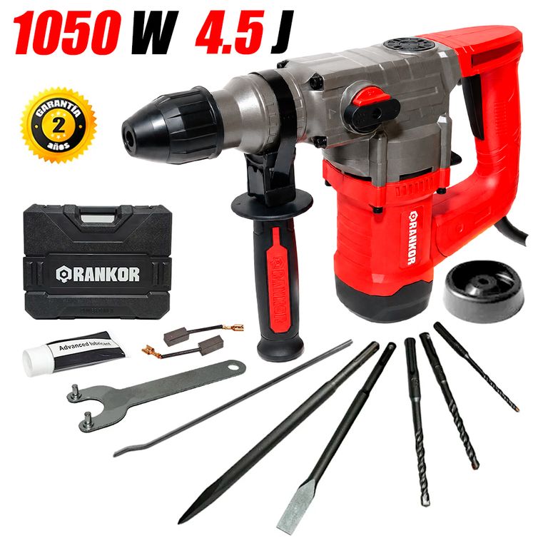 Martillo Perforador Rotomartillo Industrial SDS-Plus Rankor RH105001 1050W 28mm 4.5J 4.8kg