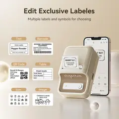 GENERAL - Impresora de etiquetas térmicas NIIMBOT B21 + 5 rollos térmicos para etiquetas adhesivas