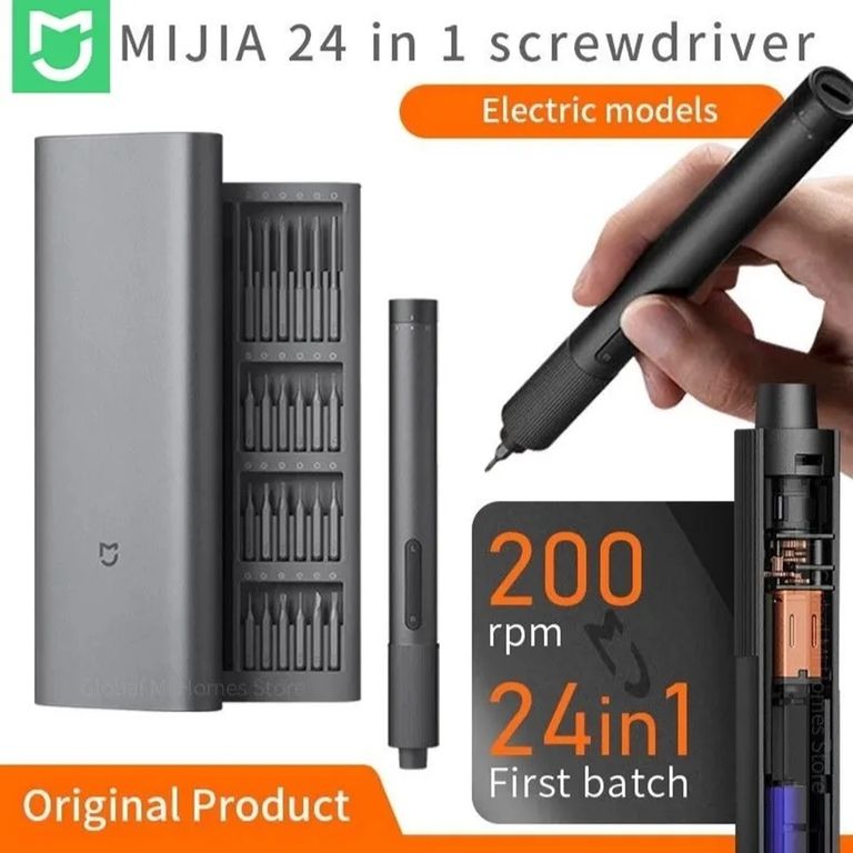 Xiaomi Electric Precision Screwdriver Kit de Destornillador de 24 Puntas de Precisión