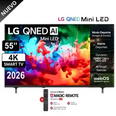 LG - Televisor LG 55 MiniLED QNED 4K ThinQ AI 55QNED65BSA