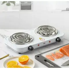 GENERICO - Cocina Eléctrica Raff Industrial de Pie con 2 Hornallas – Blanca