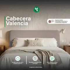 MUEBLES MACRUMO - Cabecera Tapizada Aérea Valencia - King - Beige Oscuro