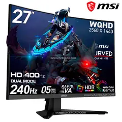 Msi - Monitor Gamer Msi Mag 275cqdf X24 27 QHD 240hz / HD 400hz Dual, 0.5MS, HDR