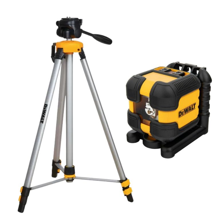 Nivel Láser de Línea Cruzada Luz Roja DW08802 + Trípode profesional robusto 1.7mts dewalt dw0881t