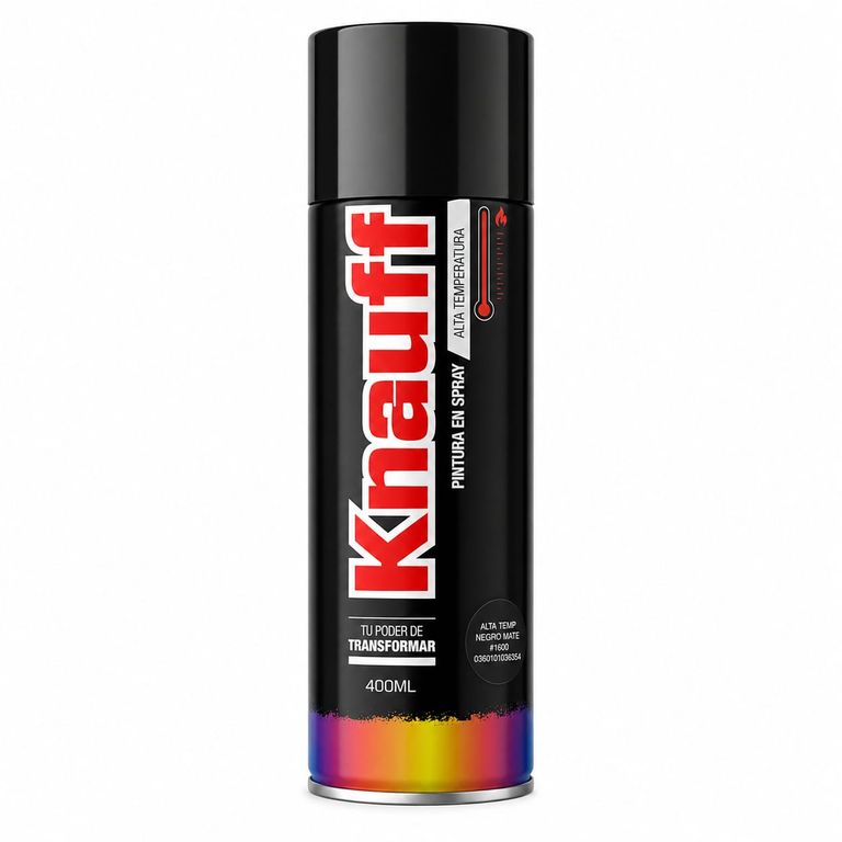 Pintura En Spray Knauff Alta Temperatura 400 ml Negro Mate 600°C