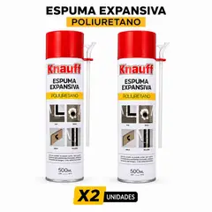 KNAUF - Espuma Expansiva Knauff Poliuretano 500 ml Pack 2 UND Sellador Aislante Profesional
