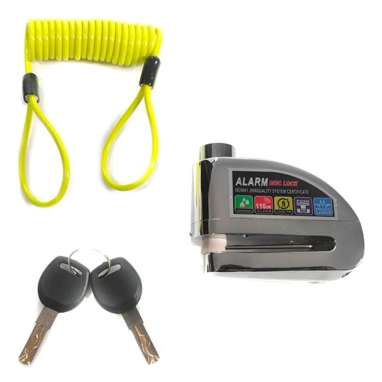 Candado Disco Kmazter KM8004 Para Moto Con Alarma y 2 Llaves