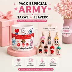 GENERICO - TAZA BTS + LLAVERO BTS - PARA LAS ARMYS PACK 2