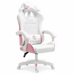 GENERICO - Silla Kawai Gamer Ergonómica Giratoria 360° Reclinable Altura Ajustable Incluye Almohadilla  190422-1