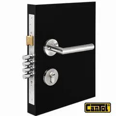 CANTOL - Cerradura de Embutir Cantol Ginebra 60 Acero Inoxidable 3 Golpes Puerta Principal