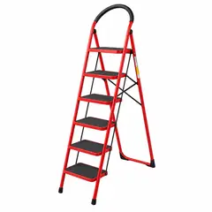 BUYPAL - Escalera de Acero 6 Pasos Plegable Antideslizante Liviana Buypal 143 cm