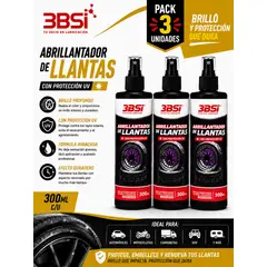 3BSI - PACK DE 03 UNIDADES DE ABRILLANTADOR DE LLANTAS 300ML