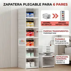 GENERICO - Organizador de Zapatos De 6 Niveles Blanco Zapatera Vertical Ahorra Espacio