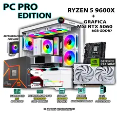RYZEN - PC Gamer Pro RYZEN 5 9600X RAM 16GB DDR5 SSD 1TB GRAFICA MSI RTX 5060 8GB.