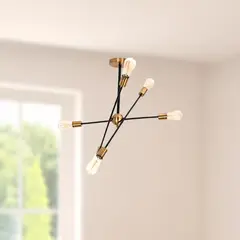 CEMLIGHTING - LAMPARA COLGANTE MORATA NEGRO C/DORADO E27