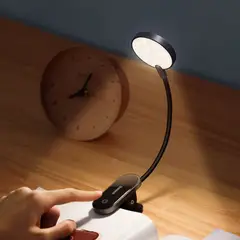 BASEUS - Mini Lámpara táctil Luz de lectura LED con clip BASEUS, inalámbrica y recargable, luz regulable.